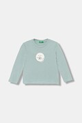 United Colors of Benetton longsleeve bawełniany dziecięcy kolor turkusowy 3ATNG10L7