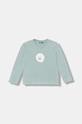 United Colors of Benetton longsleeve bawełniany dziecięcy kolor turkusowy 3ATNG10L7