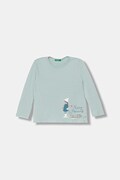United Colors of Benetton longsleeve bawełniany dziecięcy kolor turkusowy 3ATNG10L8