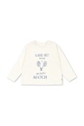 Konges Sløjd longsleeve bawełniany dziecięcy LIN LS TEE GOTS kolor biały z nadrukiem KS103859