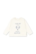 Konges Sløjd longsleeve bawełniany dziecięcy LIN LS TEE GOTS kolor biały z nadrukiem KS103859