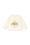 Konges Sløjd longsleeve bawełniany dziecięcy LIN LS TEE GOTS kolor beżowy z nadrukiem KS103859