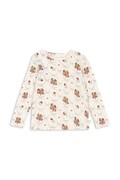 Konges Sløjd longsleeve bawełniany dziecięcy MINNIE BLOUSE GOTS kolor beżowy z nadrukiem KS103915