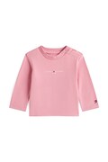 Tommy Hilfiger longsleeve z bawełną niemowlęcy kolor różowy z nadrukiem KN0KN02058