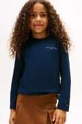 Tommy Hilfiger longsleeve din bumbac pentru copii culoarea bleumarin, cu imprimeu, KS0KS00655