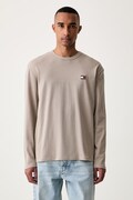 Tommy Jeans tričko s dlouhým rukávem pánské bavlněné šedé DM0DM21974