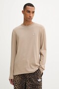 Bavlněné tričko s dlouhým rukávem Tommy Jeans hnědá barva, DM0DM21974