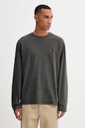 Бавовняний лонгслів Tommy Jeans колір сірий візерунок DM0DM21976