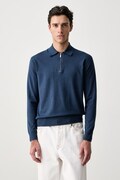 United Colors of Benetton sveter pánsky s viskózou tmavomodrý 110XU301L