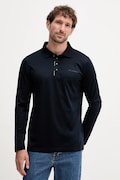 Karl Lagerfeld longsleeve din bumbac culoarea bleumarin, uni, 554200.745002