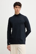 Karl Lagerfeld longsleeve din bumbac culoarea bleumarin, uni, 554226.755022