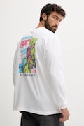 The North Face longsleeve bawełniany Expedition Celebration kolor biały z nadrukiem NF0A8E3DFN41