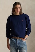 Bavlněné tričko s dlouhým rukávem Polo Ralph Lauren tmavomodrá barva, 710970697
