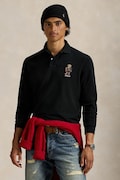 Polo Ralph Lauren longsleeve din bumbac culoarea negru, cu imprimeu, 710981793