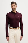 Tommy Hilfiger longsleeve bawełniany kolor bordowy gładki MW0MW37317