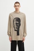 Rick Owens DRKSHDW longsleeve bawełniany Jumbo Ls T kolor beżowy z nadrukiem DU02E7261.RNEP1