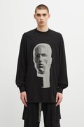 Rick Owens DRKSHDW longsleeve bawełniany Jumbo Ls T kolor czarny z nadrukiem DU02E7261.RNEP1