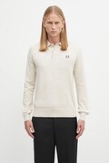 Fred Perry sweter z wełną męskie kolor beżowy lekki K4535