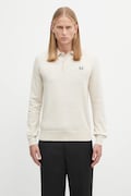 Fred Perry sweter z wełną męskie kolor beżowy lekki K4535