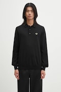 Светр з вовною Fred Perry колір чорний легкий K4535