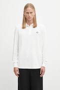 Fred Perry longsleeve bawełniany kolor biały gładki M3636