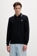 Fred Perry longsleeve bawełniany kolor granatowy gładki M3636