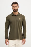 Бавовняний лонгслів Aeronautica Militare колір зелений з аплікацією PO1653UP00082