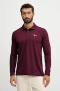 Бавовняний лонгслів Aeronautica Militare колір бордовий з аплікацією PO1653UP00082