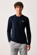 Aeronautica Militare лонгслів чоловічий бавовняний темно-синій TS2390UJ00372
