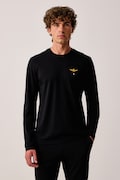 Aeronautica Militare лонгслів чоловічий бавовняний чорний TS2390UJ00372