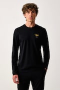 Aeronautica Militare longsleeve męski bawełniany czarny TS2390UJ00372