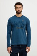 Aeronautica Militare longsleeve bawełniany kolor niebieski z nadrukiem TS2469UJ00703