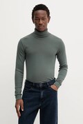 Marc O'Polo longsleeve bawełniany kolor zielony gładki 529220252100