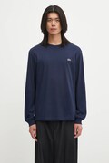 Lacoste longsleeve bawełniany kolor granatowy gładki TH7307