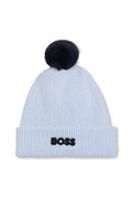BOSS czapka bawełniana dziecięca kolor niebieski J52595