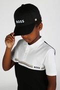 BOSS czapka z daszkiem bawełniana dziecięca kolor czarny J52628