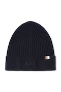 BOSS czapka z domieszką wełny dziecięca kolor granatowy J52650