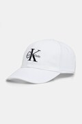 Памучна шапка с козирка Calvin Klein в бяло LV04K5026G