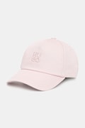 HUGO czapka z daszkiem damska bawełniana Asya różowa 50546581