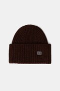 Čepice s příměsí vlny Tommy Jeans hnědá barva, AW0AW17905