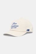 Bavlněná baseballová čepice New Balance béžová barva, LAH53000PEF
