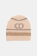 Twinset czapka z wełną kolor beżowy 252TO5591