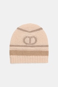 Twinset czapka z wełną kolor beżowy 252TO5591
