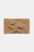 Tommy Hilfiger opaska na głowę z dodatkiem wełny kolor beżowy AW0AW17778