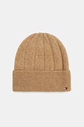 Шапка з додаванням вовни Tommy Hilfiger колір бежевий  AW0AW17779