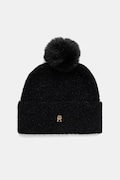 Čiapka s prímesou vlny Tommy Hilfiger čierna farba, AW0AW18178