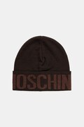 Moschino czapka z wełną kolor brązowy M3349 65457