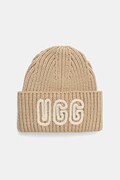 UGG sapka gyapjú keverékből CHUNKY bézs, 102345