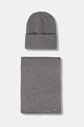 Barbour czapka i szalik kolor brązowy LGS0097