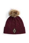 Lauren Ralph Lauren czapka z dodatkiem wełny kolor bordowy 454P04455